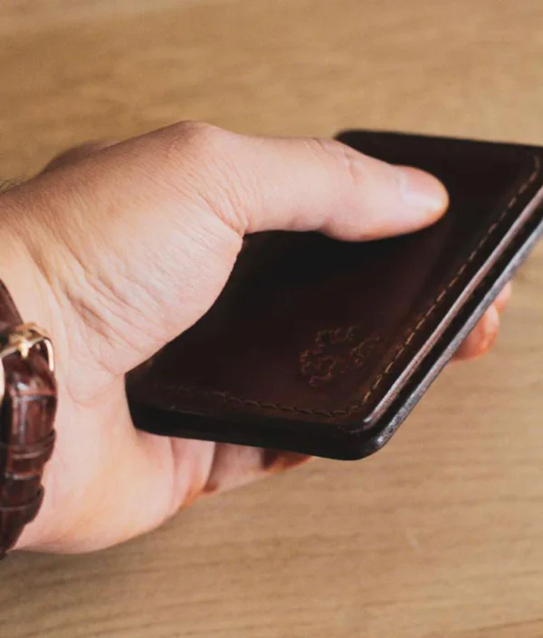 Front Pocket Wallet, Leather Handmade Brown Personalized